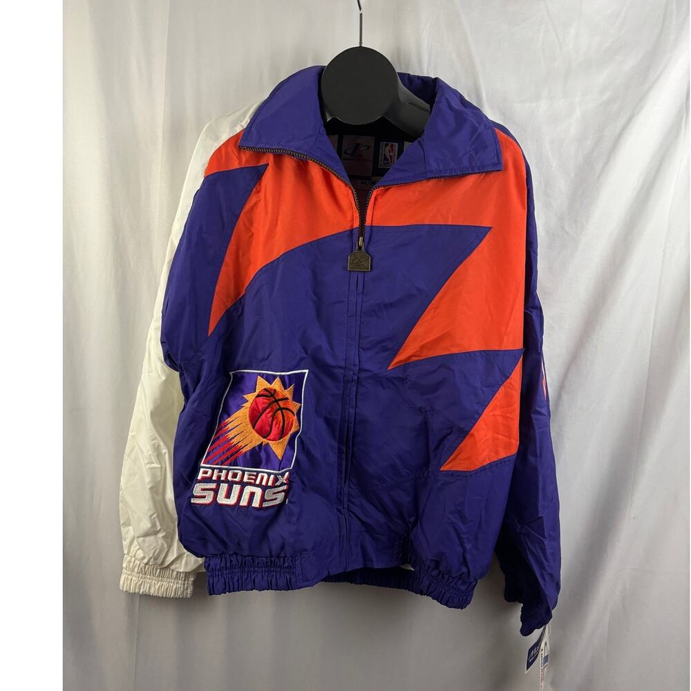 NWT Vtg 90s NBA Phoenix Suns Logo Athletic Sharktooth Windbreaker Jacket Mens M‎ - Picture 13 of 16